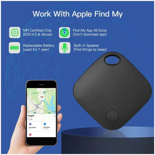 Smart Bluetooth GPS Tracker Works with Find My APP anti Lose Reminder Device for Iphone Tag Replacement Locator MFI Rated Airtag